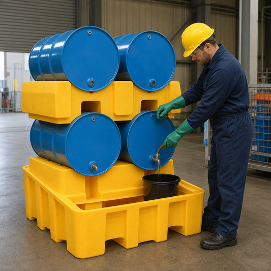 Horizontal Double Drum Bund for Safe Storage and Dispensing