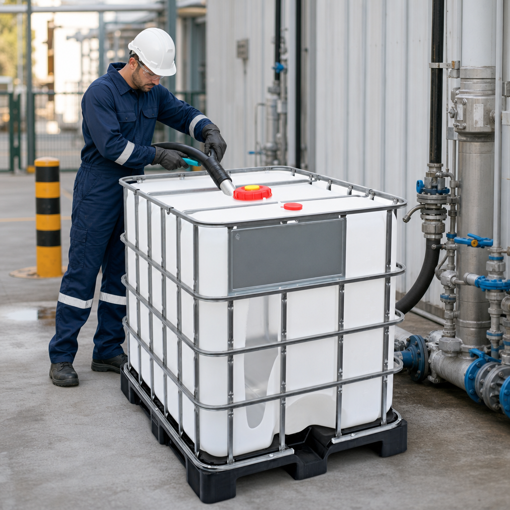 1000L IBC Container with CDS Dip-Tube for Safe Liquid Storage