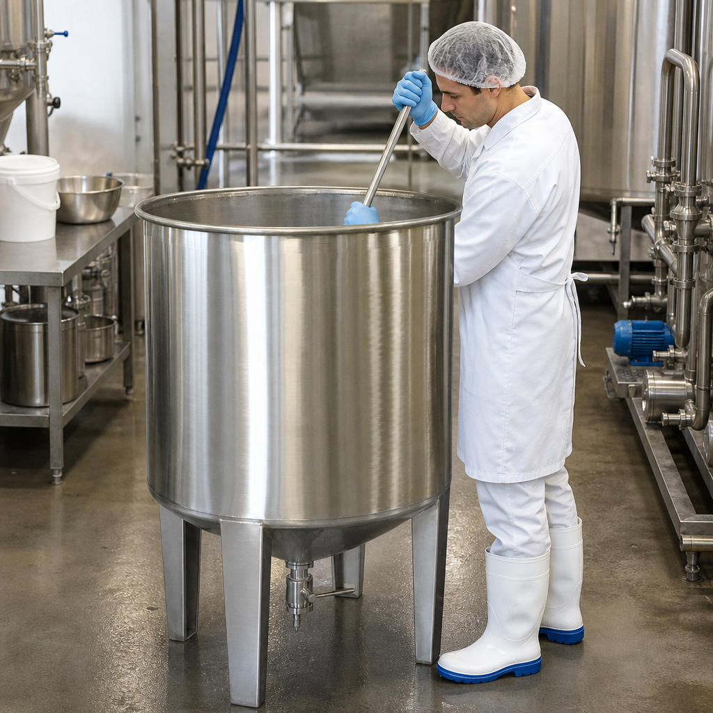 1000 Litre Stainless Steel Open Top Tank for High Viscous Products