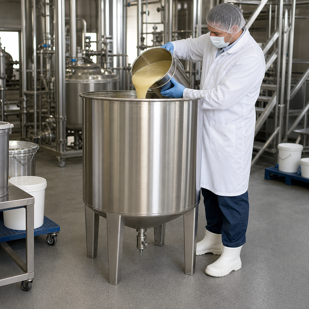 1000 Litre Stainless Steel Open Top Tank for High Viscous Products