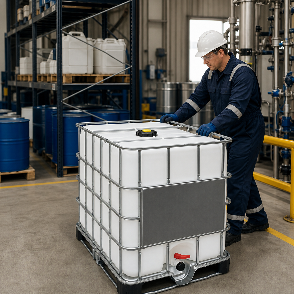 1000L IBC Container with Steel Pallet for Safe Storage