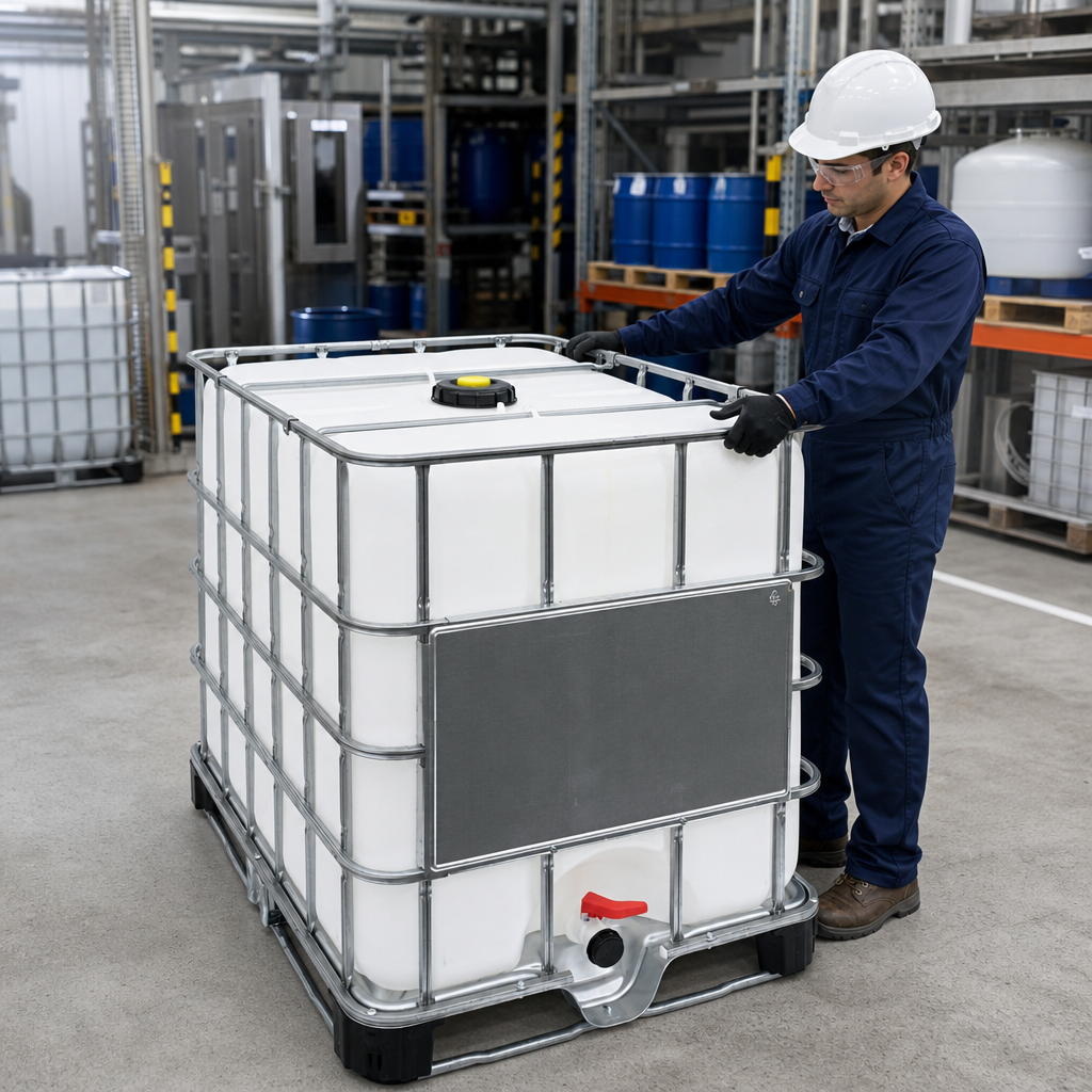 1000L IBC Container with Steel Pallet for Safe Storage