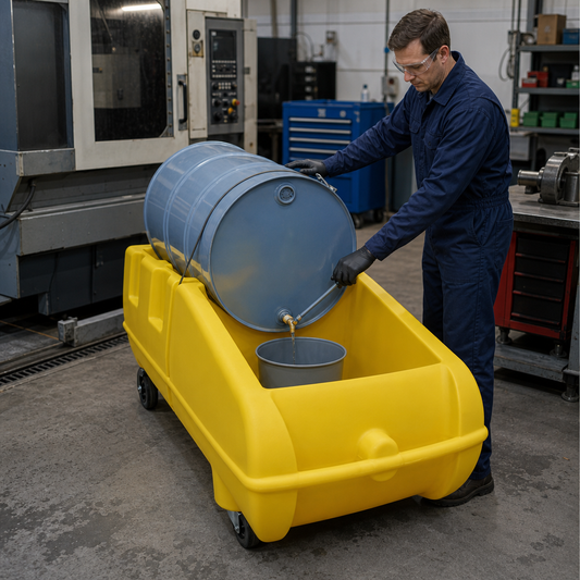 Horizontal Drum Cart with Wheels for Mobile Dispensing