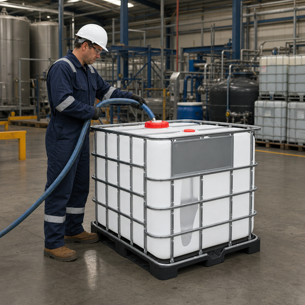1000L IBC Container with CDS Dip-Tube for Safe Liquid Storage