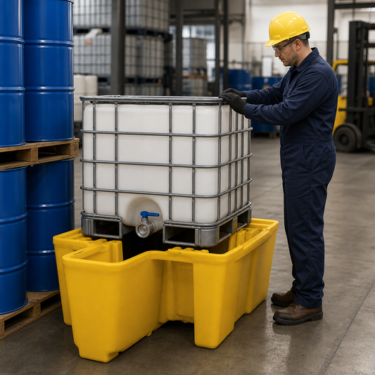 Single IBC Bund with Drip Catcher for Spill-Free Environments