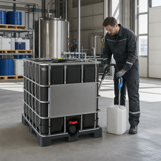Rebottled 1000L IBC on Plastic Pallet for Non-Hazardous Liquids
