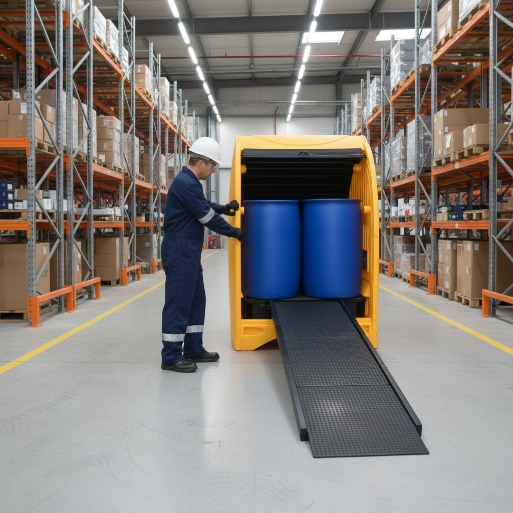 Chemical Resistant Spill Pallet for Safe Drum Storage