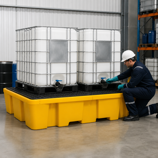 Double IBC Bund with Platform for Spill-Free Environments