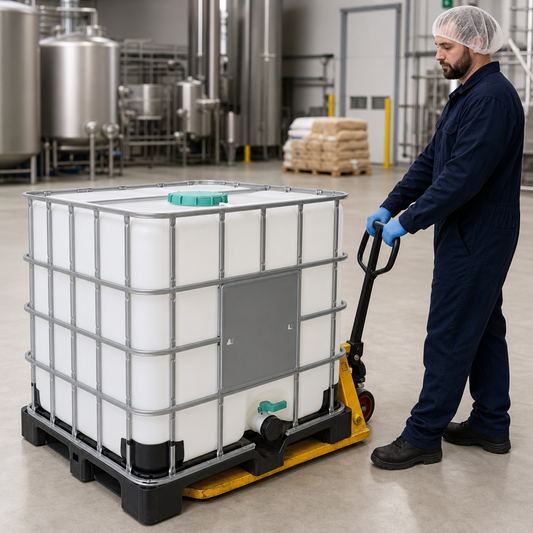 Food-Grade IBC Container with Green Lid for Safe Storage