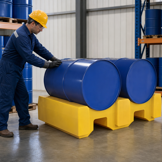 Horizontal Double Drum Rack for Safe Drum Storage