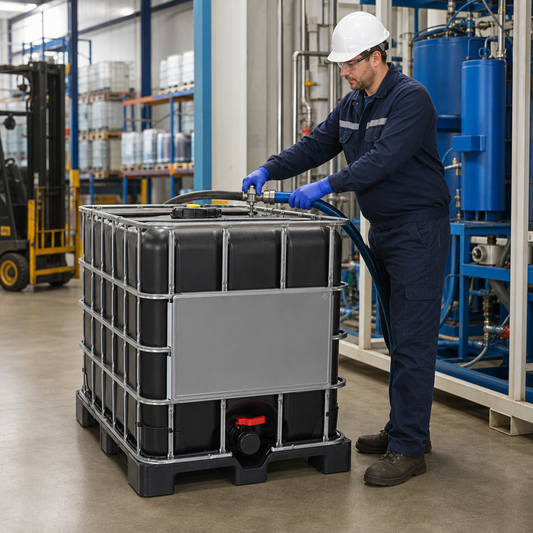 Rebottled 1000L IBC on Steel Pallet for Non-Hazardous Liquids