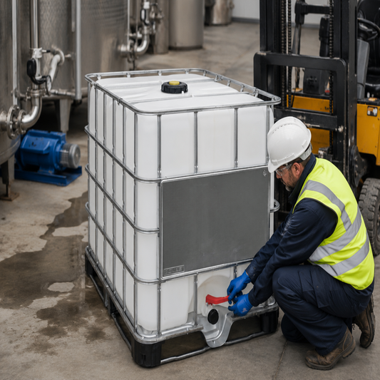 Rebottled 1000L IBC on Steel Pallet for Non-Hazardous Liquids