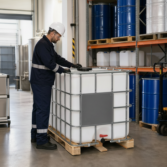 Reconditioned 1000L UN Approved IBC on Timber Pallet for Safe Storage