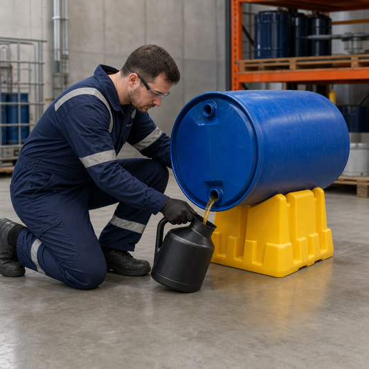 Single Oil Drum Stand for Safe Liquid Dispensing