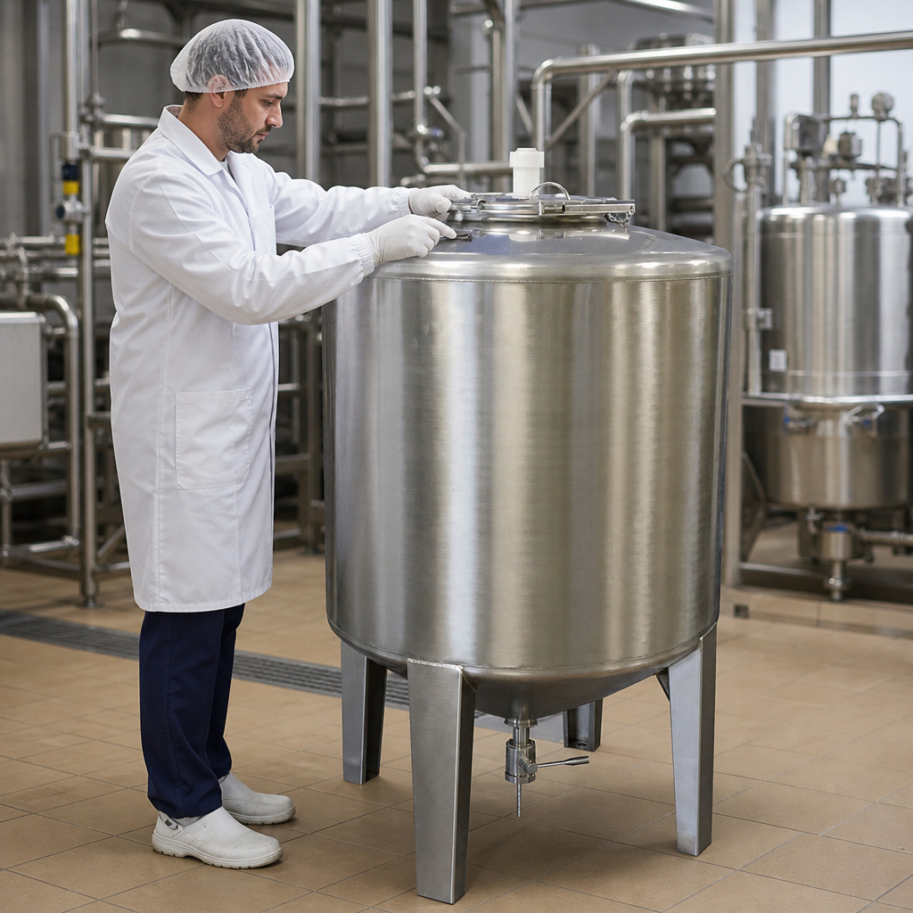 Stainless Steel Conical Tank 992L for Storing High Viscous Products